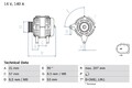 BOSCH 0 986 083 340 Lichtmaschine Generator 140A 14V für VW TIGUAN (5N) CC (358)