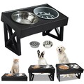 Hundenapf erhöht [höhenverstellbar] 2-in-1FutternapfSet mit Wassernapf&Fressnapf