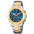 Festina Damen Armbanduhr Boyfriend Quarz Edelstahl silber gold UF20604/3