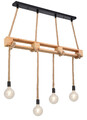 GLOBO Ulleu Hänge Pendel Leuchte Lampe 4-flammig E27 Holz Seil Natur Design 60W