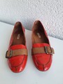 Paul Green Damen Ballerina Halbschuhe Slipper Gr.5/38 Rot Lackleder