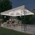 Pavillon mit Doppeldach 3x4 m LED-Lichterkette Überdachung Garten 