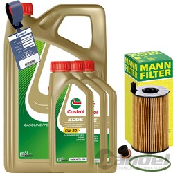 MANN ÖLFILTER+CASTROL EDGE M ÖL passend für AUDI Q7 3.0 TDI QUATTRO 204-245 PS