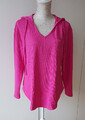Kapuzen Langarmshirt Gr. L pink V-Ausschnitt Brusttasche