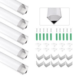 6M LED Profil Aluprofil Alu Schiene Leiste Profile für LED-Streifen Eloxiert DE