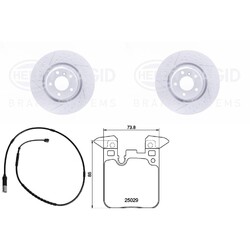 HELLA PAGID BREMSENSET HINTEN passend für BMW 1er F20 2er F22 3er F30 4erHA 345x24mm | M-Sportbremse | Angelocht + Geschlitzt