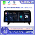 12.3" Android 14 128GB 8 Kern Autoradio Wireless Carplay für BMW X5 X6 E70 E71
