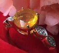 APARTER 1,3ct.Feuer-Opal-Diamant-Goldring in 375er GG 2,2gr. Gr.17❤️❤️❤️
