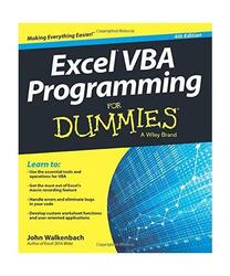 Excel VBA Programming For Dummies, John Alexander