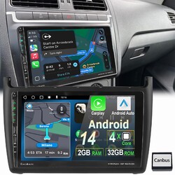 Für VW Polo 6R 6C 2009-2017 2+32G Android 14 Carplay Autoradio GPS Navi WIFI SWC