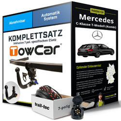 Für MERCEDES C Kl. T-Mod. Typ S205 Anhängerkupplung abnehmbar +eSatz 7pol 18-JETZT NEU: Montage zum Festpreis!