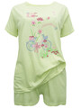 SimplyBe Limette reine Baumwolle Blumenmuster Shortie Pyjama Set
