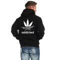 Pullover Addicted Hoody Sweatshirt Hoodie Kapuze Schwarz Damen Herren Unisex pul