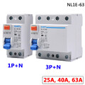 1P+N 3P+N FI/LS Schalter Leitungsschutzschalter 25A 40A 63A RCD RCCB MCB NL1E-63