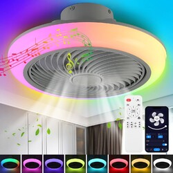 50W LED Ventilator RGB Deckenlampe Deckenventilator Dimmbar+Bluetooth Musik App