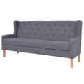 2-Sitzer Sofa Stoffsofa Couch Polstersofa Loungesofa Cremeweiß/Grau vidaXL