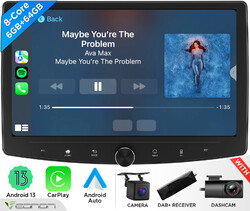 10,1" QLED 2DIN Android 13 8-Core 6+64 Autoradio GPS Navi BT CarPlay 4G LTE WiFi
