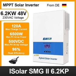 Easun Solar Wechselrichter 48V 6200W Hybrid Inverter Off-Grid Parallel MPPT 120A