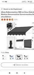 LED wählen Klemmmarkise Terrasse Balkon Markise Sonnenmarkise Fenstermarkise