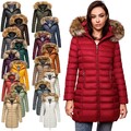 Marikoo Damen Winter Übergangs Jacke Winterjacke Stepp Mantel gesteppt lang B647