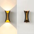 schwarz-gold Flur Strahler Wand Lampe Schalter Modern Schlaf Wohn Zimmer Up Down
