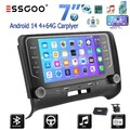 Android 14 2USB Autoradio Für Audi TT 8J MK2 4+64G CarPlay GPS NAVI SWC RDS WIFI