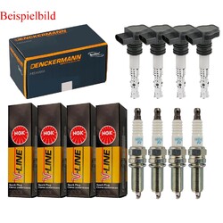 4x DENCKERMANN Zündspule +4x NGK Zündkerze V-Line passend für VW Golf VI 5K1