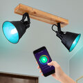 Deckenlampe Deckenleuchte Holz Esszimmerlampe beweglich Dimmer App Smart RGB LED