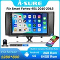 2+64GB Android 14 Autoradio Carplay +Kam GPS Navi Für Smart Fortwo 451 2010-15
