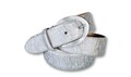 SILBERGIFT by BERND GÖTZ 3,5  cm Damen Gürtel echt Leder WEISS Metallic