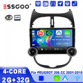 Android 14 Autoradio 2+32GB CarPlay GPS Für PEUGEOT 206 206CC 206SW 2001-2016