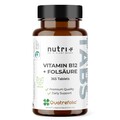 Vitamin B12 + Folsäure Tabletten hochdosiert & vegan - 365 B12 Tabletten + Folat