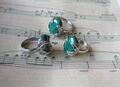 Ω Ring von Blättern gehaltener grüner Malachit Gr. 18,4 mm Sterling Silber 925