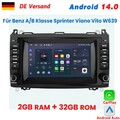 Für Benz A/B Klasse Sprinter Viano Vito W639 Carplay Android Autoradio GPS NAVI