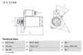 BOSCH Anlasser Starter 0 986 017 260 +67.90€ Pfand für MERCEDES SSANGYONG 190 5