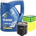 MANN-FILTER ÖLFILTER + 5 LITER MOTORÖL 10W-40 MANNOL CLASSIC PREMIUM ÖL 10W40