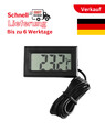 Temperatur Thermometer mini Anzeige digital Fühler Kabel 1 m messen Einbau kompa