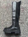 Buffalo Overknee Stiefel Größe 40 Schwarz, Vegan Leder