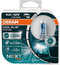 2x Stück OSRAM H4 12V 60/55W P43t Cool Blue INTENSE NextGen 5000K +100% Autolamp