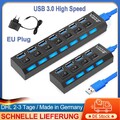 USB 3.0 Hub 4/7 Port Splitter Adapter mit Aktiv Netzteil Verteiler für PC Laptop