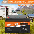 12V 150Ah Lithium batterie LiFePO4 Akku mit BMS für RV Solarbatterie Wohnmobil