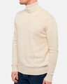 Rollkragenpullover mit Kaschmir Gr. 60/62 XXL Beige Herren Langarm Pullover Neu
