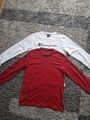 Champion Langarmshirts 2er Pack - Weiß/Rot, Größe 174