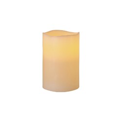 Star Trading LED Echtwachskerze ‚Big‘, Batterie und Timer, flackernd, creme, 15c