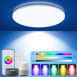 RGB LED Deckenleuchte Deckenlampe Dimmbar mit Fernbedienung Wohnzimmer Lampe 24W