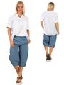 Bermuda Shorts Damen Leinenhose 36 38 40 42 44 46 lässige Caprihose kurze Hosen