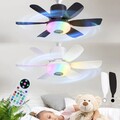LED Ventilator Deckenleuchte Dimmbar Musik Deckenventilator mit RGB Beleuchtung
