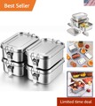 Lunchbox Brotdose Auslaufsicher Bento-Box Brotzeit-Dose aus Edelstahl mit Fächer