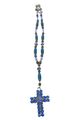 KONPLOTT Halskette mit Anhänger Kreuz Blau Strass Elegant