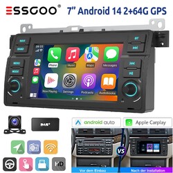 Für BMW 3er E46 M3 MGZT Android 14 DAB+ Autoradio 7" 2+64G Carplay KAM GPS NAVI
